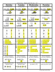 Q1 Answer Keyspdf Answer Key Weekly Math Review Q11 Monday
