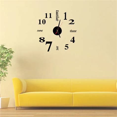 New D Wall Clock Sticker Sweeping Movement Diy Clock Stickers On The