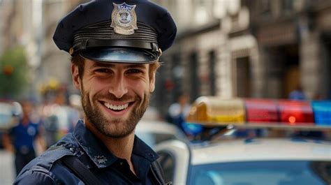 Premium Photo Smiling Police Officer Headshot