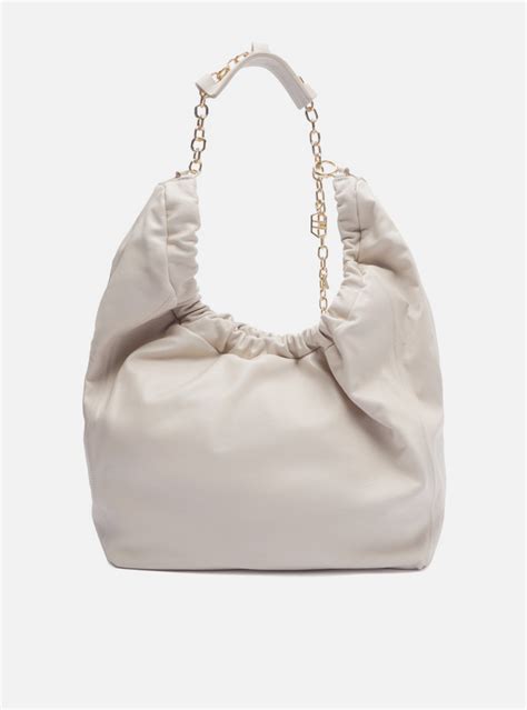 Bolsa Hobo Nude Arezzo Couro Olívia Grande ZZ MALL