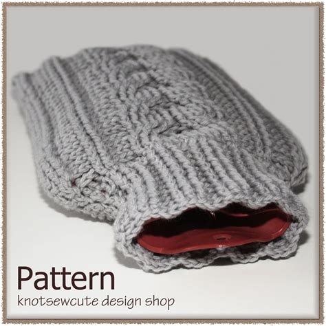 Knotsewcute New Crochet Pattern Cabled Hot Water Bottle Cozy By Kim Miller