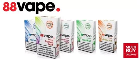 88 Vape E Liquid 10ml 44 Flavours All Strengths 10 And 20 Packs £