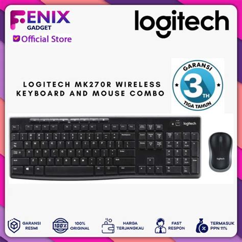 Promo Logitech Mk270r Wireless Keyboard And Mouse Combo Garansi 3