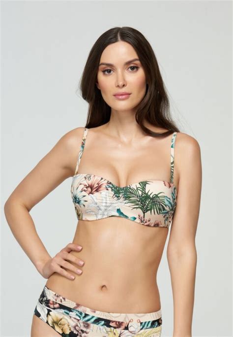 Marc And Andre Floral Touch Bandeau Bikini With Full Coverage Bottom