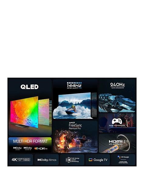 TCL 55C745K, 55 inch, 144Hz, QLED, 4K Ultra HD, Smart Google TV | Very