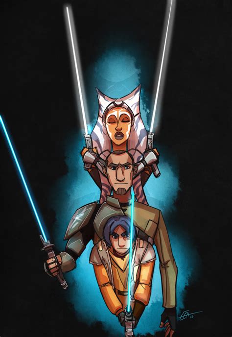 Ahsoka Kanan And Ezra Star Wars Artwork Star Wars Fan Art Star Wars