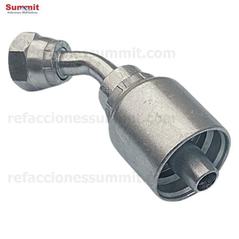 Conector Codo 45º Rosca ORFS Cara Plana Seal Lok Hembra 1 4 Manguera