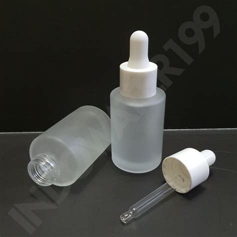 Jual Botol Kaca Frosted Ml Tubular Tutup Pipet Putih Di Lapak