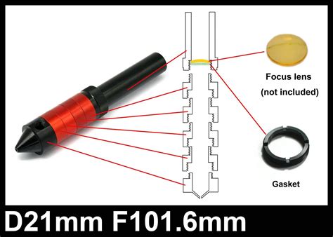 D21mm лазерная головка трубки F76.2mm для CO2 лазерная режущая головка ...