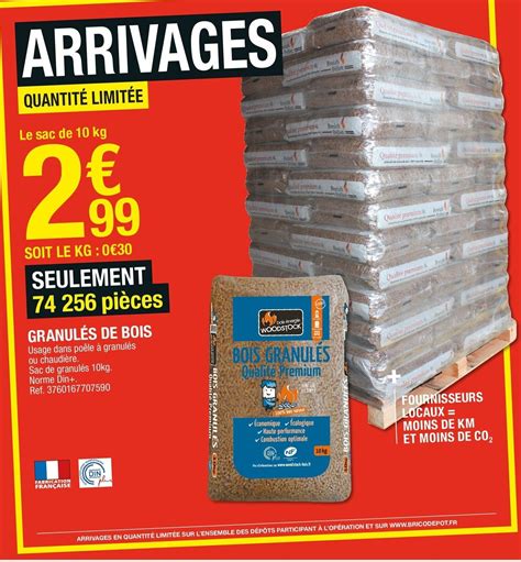 Promo Granulés de bois chez Brico Dépôt