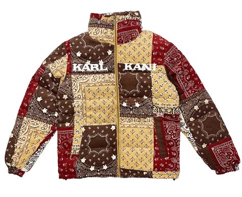 Karl Kani Daunenjacke Karl Kani Puffer Jacke Retro Paisley Corduroy