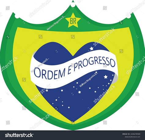 Symbol Brazil Flag Brazil Order Progress Stock Vector Royalty Free