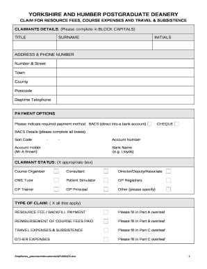 Claimants Details Please Complete In Block Capitals Doc Template