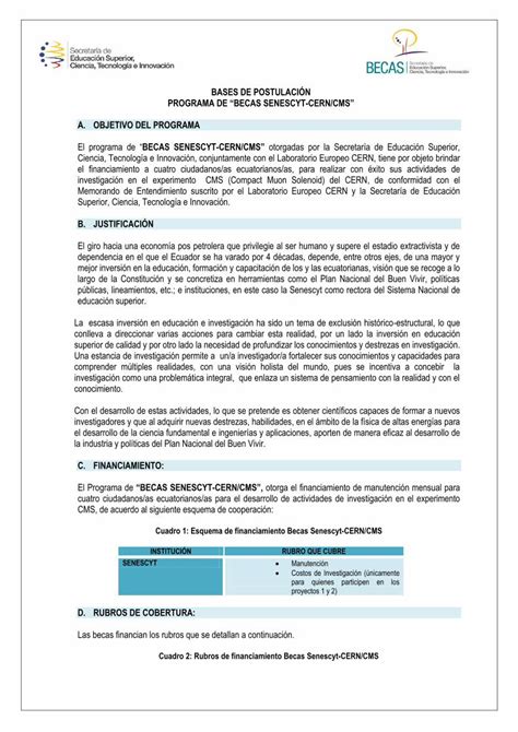 Pdf Bases De PostulaciÓn Senescyt A Cacionsuperiorgobecwp Content