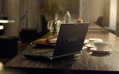 Vaio Notebook, black sony vaio laptop, black, sony, office, coffee ...
