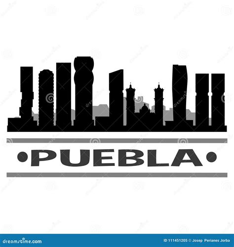 Puebla City Mexico America Skyline Silhouette Design City Vector Art