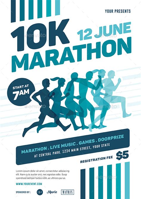 Marathon Event Flyer Template Print Templates Graphicriver