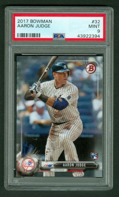 Aaron Judge 2017 Bowman Rookie Card 32 Yankees PSA Graded 9 MINT 394