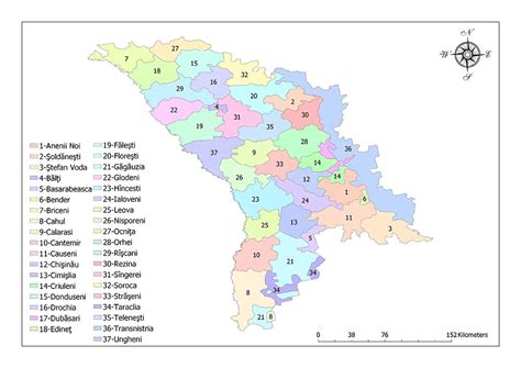 Administrative Divisions of Moldova | Mappr