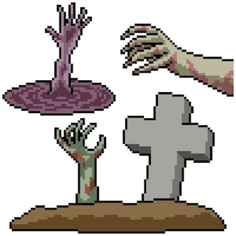 Premium Vector | Collection of horror pixel art