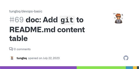 Doc Add Git To Readme Md Content Table Issue Tungbq Devops