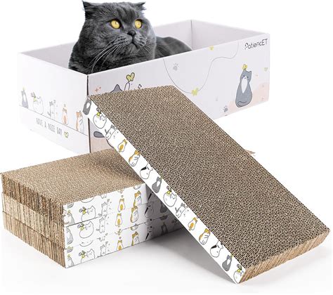 Patiencet Pack Cat Scratch Pad With Box Cardboard Cat Scratcher For