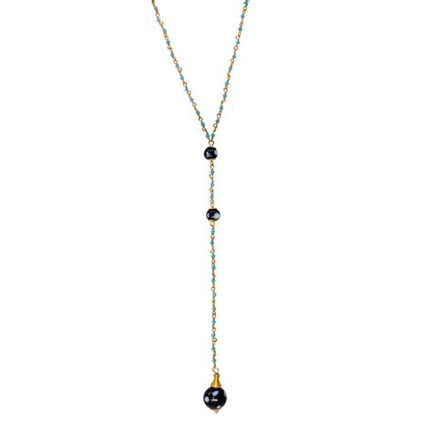 Alzerina Jewelry Beaded Conta Di Ojo Kaia Lariat Necklace Y Shaped