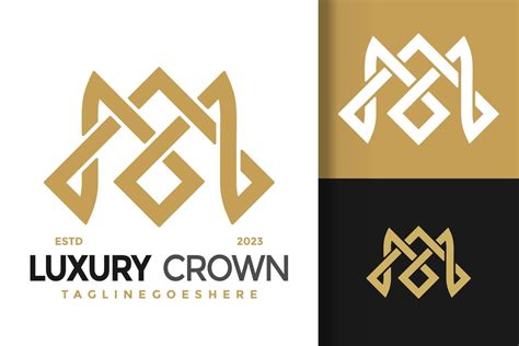 Luxury Crown Minimal Logo Vector Icon Illustration 22386865 Vector Art