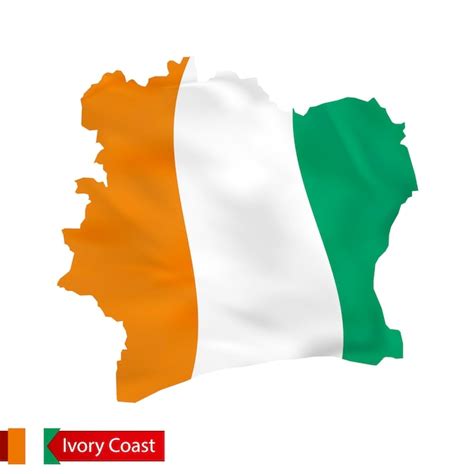 Premium Vector Ivory Coast Map With Waving Flag Of Country