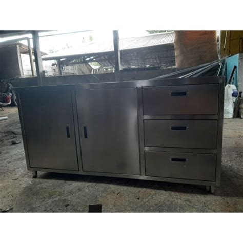 Jual Lemari Stainless Steel Meja 2 Locker 1 Pintu Meja Kabinet