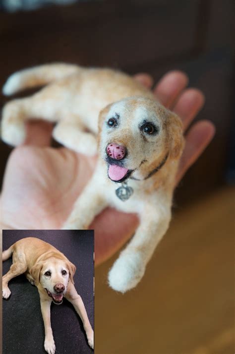 Needle Felted Dog Labrador Retriever Wool Custom Pet Dog