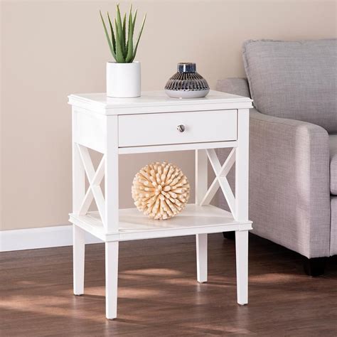 Southern Enterprises Gateland White Tall Accent Table HD599502 White