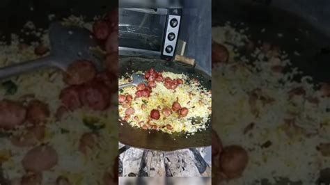 arroz carreteiro no disco de arado no fogão a lenha YouTube