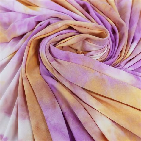 Romex Textiles Polyester Spandex Tie Dye Knit Fabric Purpleyellow