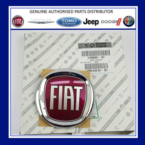 Genuine FIAT 500 Panda Rear Tailgate Badge Red Logo Emblem 735565897