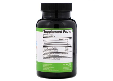 Zenwise Health веганские омега-3 жирные кислоты из морских водорослей ...
