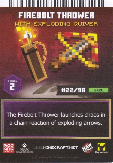 Minecraft Dungeons Arcade Series Card Range Firebolt Thrower With