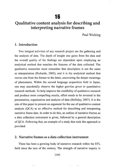 Pdf Qualitative Content Analysis For Describing And Interpreting Narrative Frames