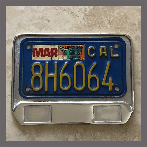 California Motorcycle YOM License Plate Frame for DMV Month Year Stickers