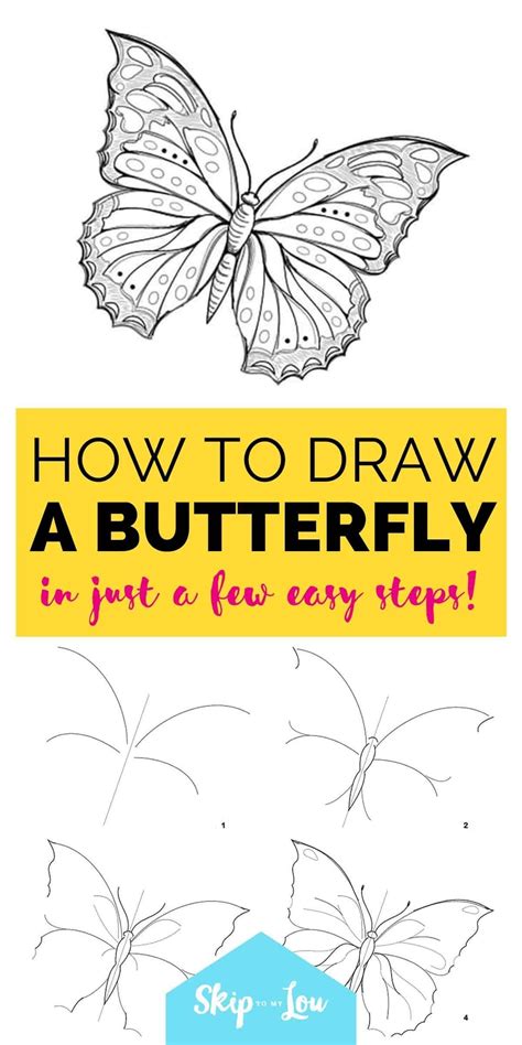 How To Draw A Butterfly Step By Step Skip To My Lou Butterfly