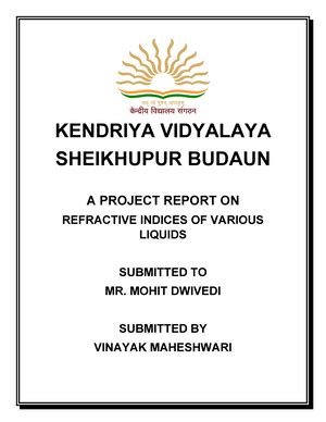 Physics Investigatory Project Final Copy Sri Vidya Kendra The Smart