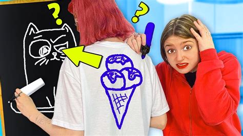 НАРИСУЙ НА СПИНЕ!! Челлендж - YouTube