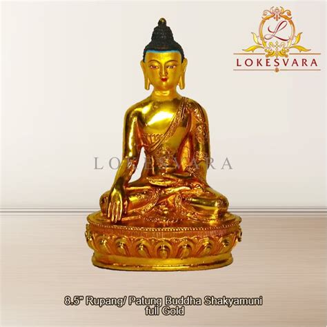 Jual Patung Rupang Arca Logam Buddha Shakyamuni 8 5inch Full Gold Di