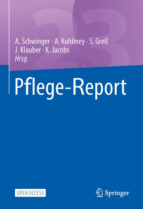 Pflege Report Buchreihen WIdO Wissenschaftliches Institut Der AOK