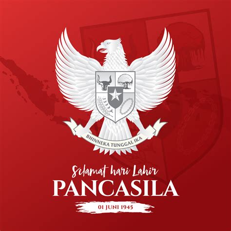 Vector Illustration Selamat Hari Lahir Pancasila Translation Happy