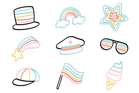 Hand Drawn Rainbow Vibe Stickers Graphic By Niradjstudio Creative Fabrica