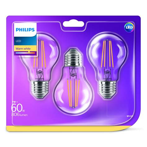 Philips LED Filament Peer E27 60W 3 Stuks Kopen Karwei