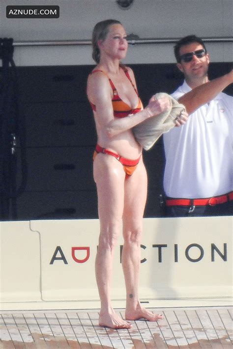 Melanie Griffith Sexy In A Striped Bikini While On Board Of A Luxury Yacht With Friends In Ibiza