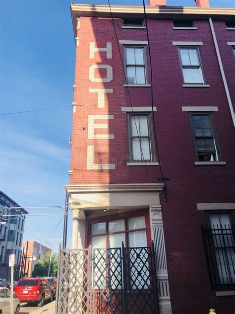 Over The Rhine Neighborhood In Cincinnati Old Hotel Editorial Photo