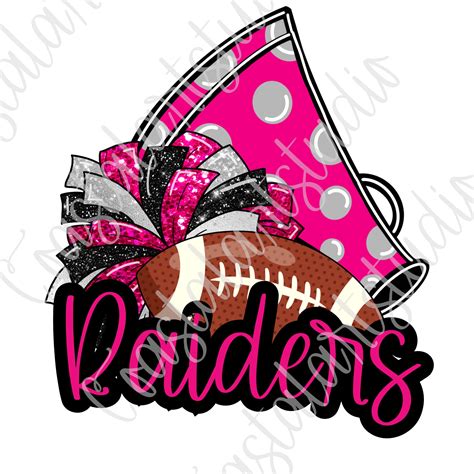 Pink Raiders Football Cheer PNG Sports Sublimation Design for - Etsy